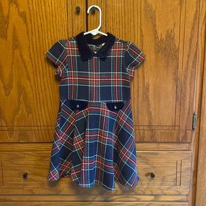 Janie and Jack size 3 navy blue tartan plaid dress